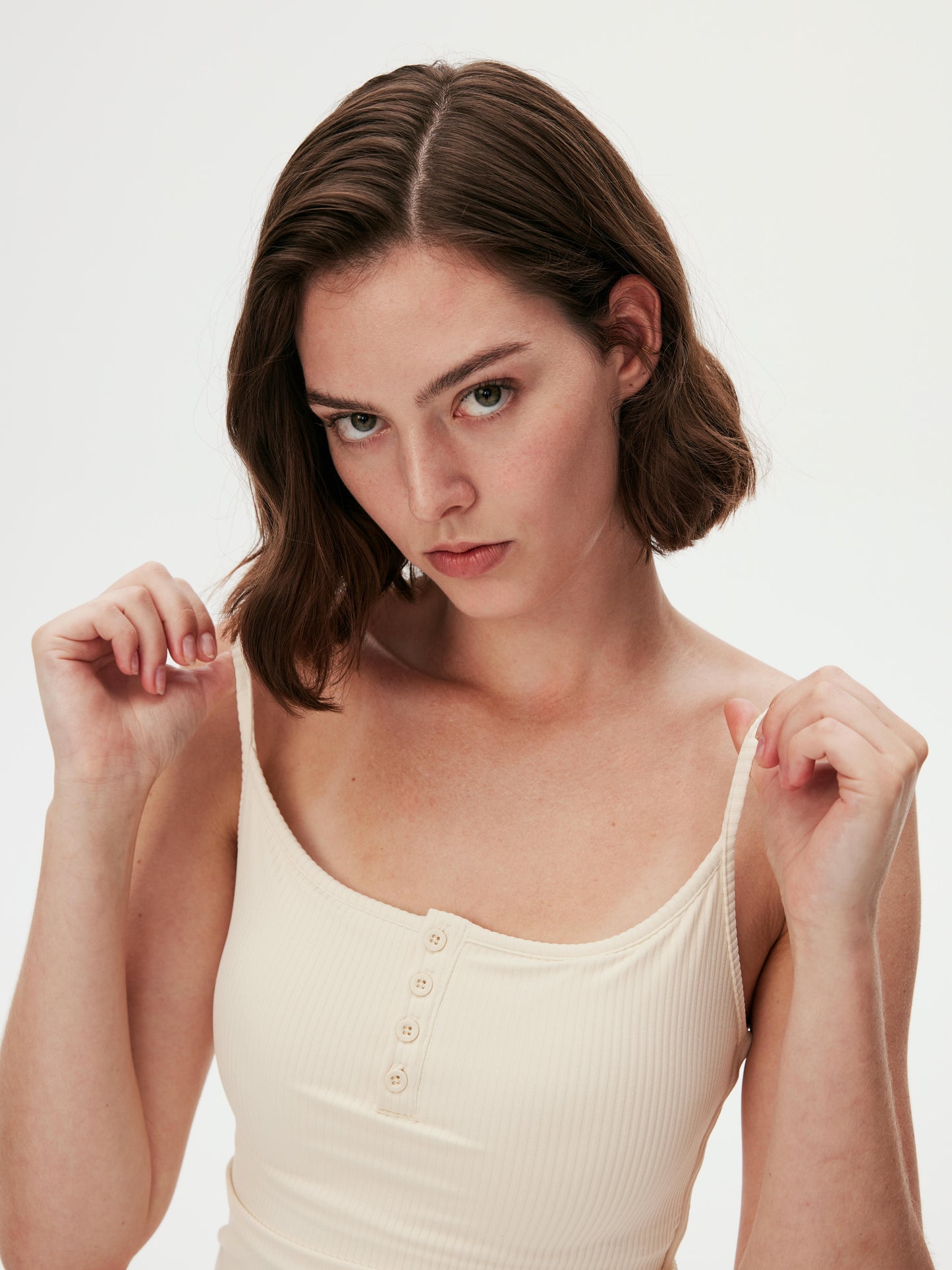 Classic Button-Up Bra Top